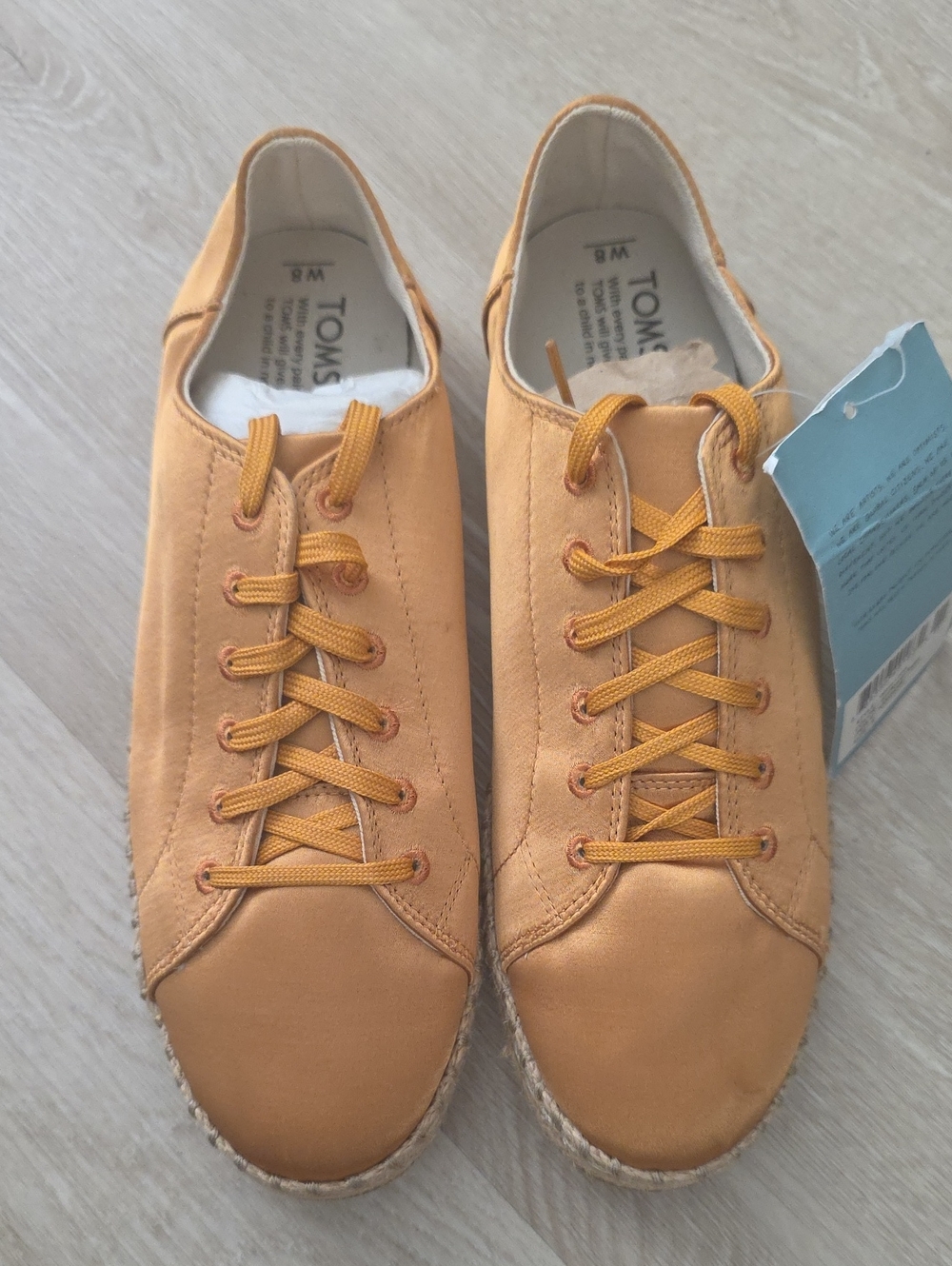 TOMS Lena Sunflower Satin Espadrille Lace-Up Sneakers